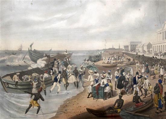 After Sir James Butler East Madras landing and embarking, 1856, 15 x 20.5in.